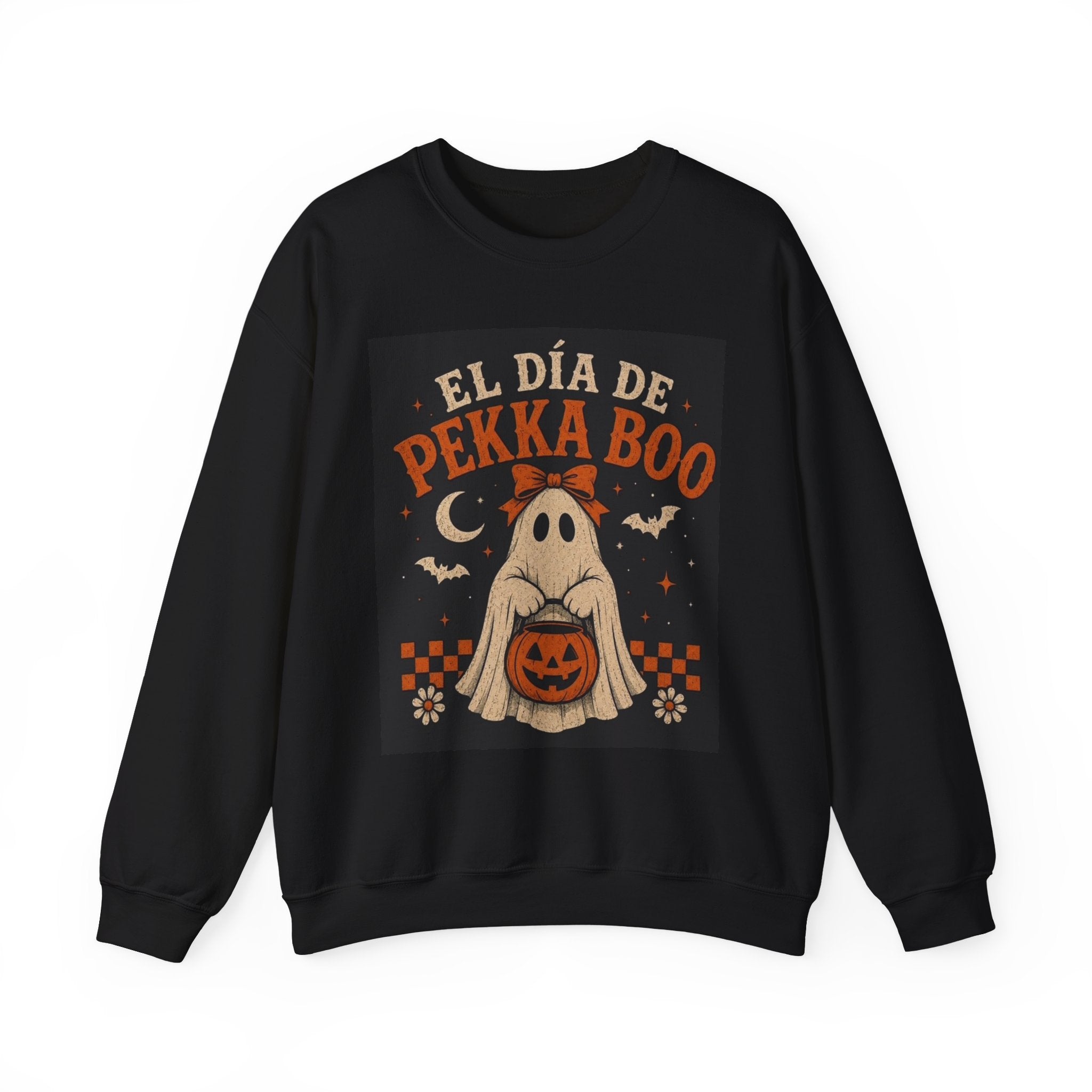 Pekka Boo Halloween Sweatshirt — "El Día de Pekka Boo" Ghost Crewneck