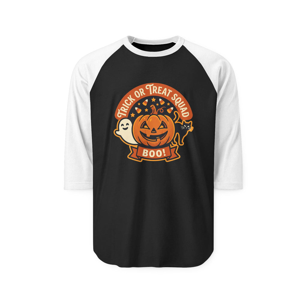 Halloween Raglan Shirt - "Trick or Treat Squad" Pumpkin & Ghost BOO!