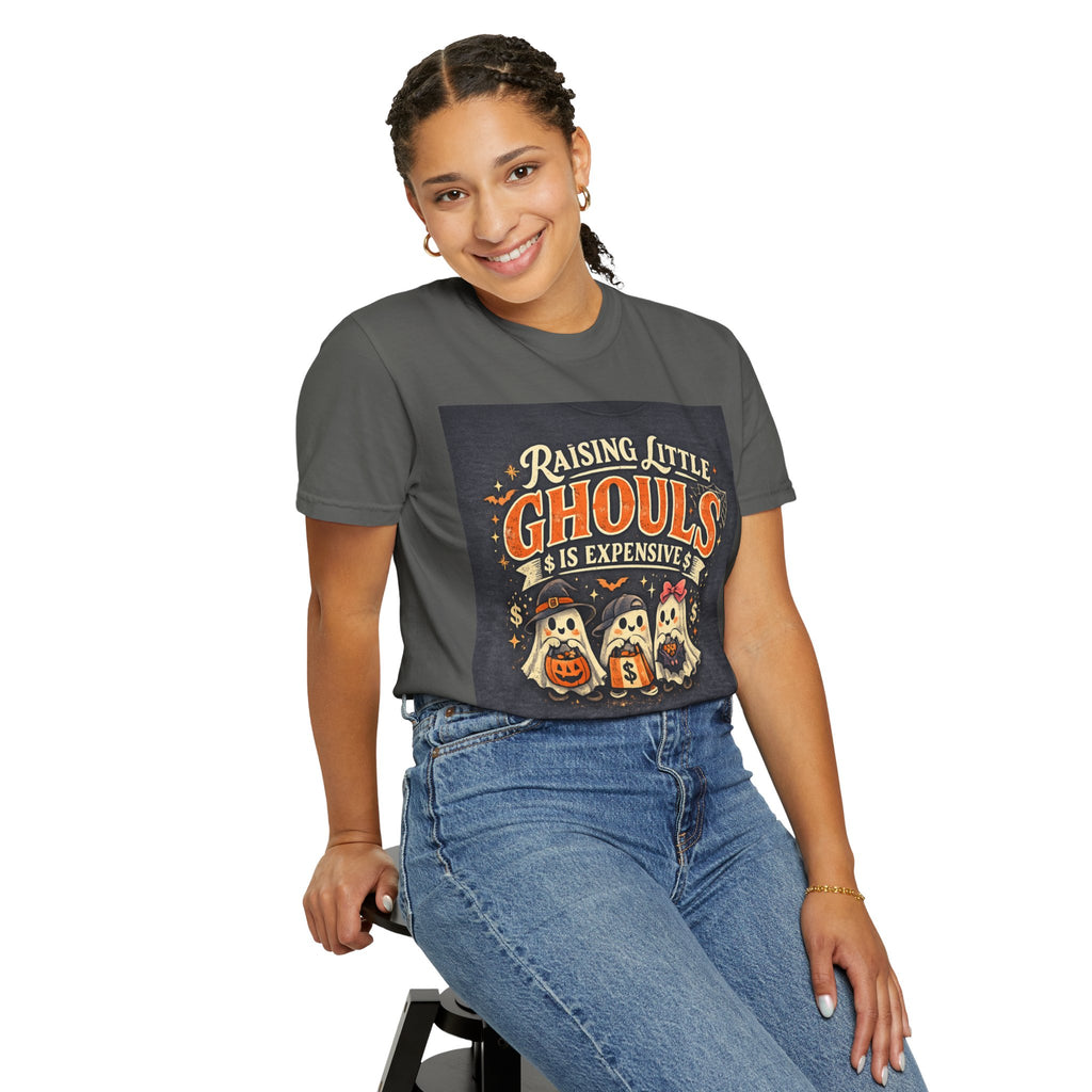 Halloween Kids Tee — "Raising Little Ghouls Is Expensive" Ghost Costume T-Shirt