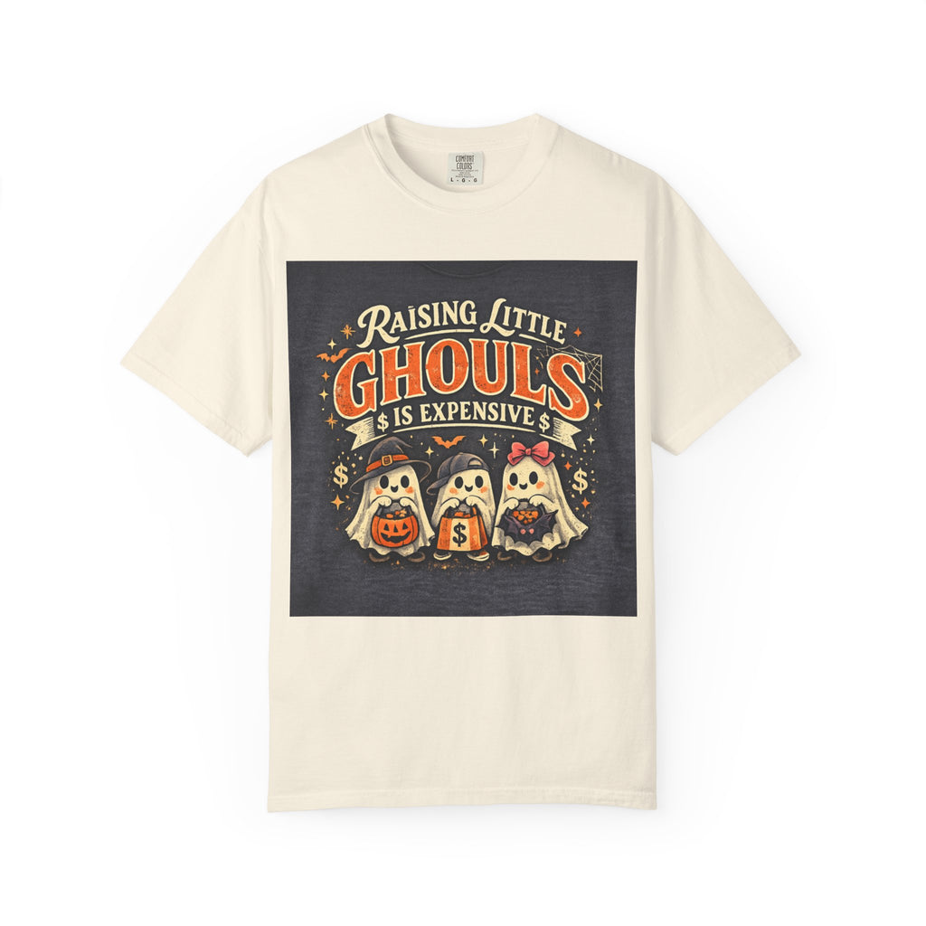 Halloween Kids Tee — "Raising Little Ghouls Is Expensive" Ghost Costume T-Shirt