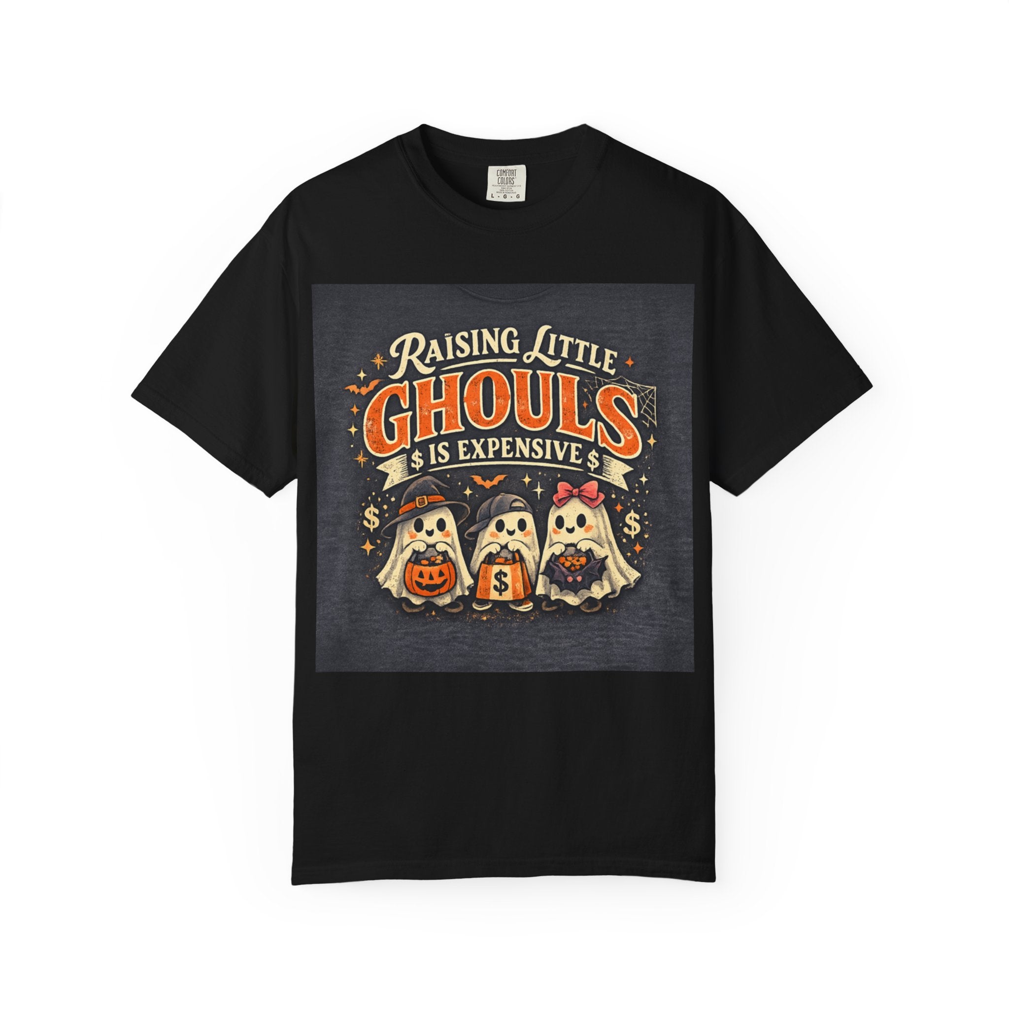 Halloween Kids Tee — "Raising Little Ghouls Is Expensive" Ghost Costume T-Shirt