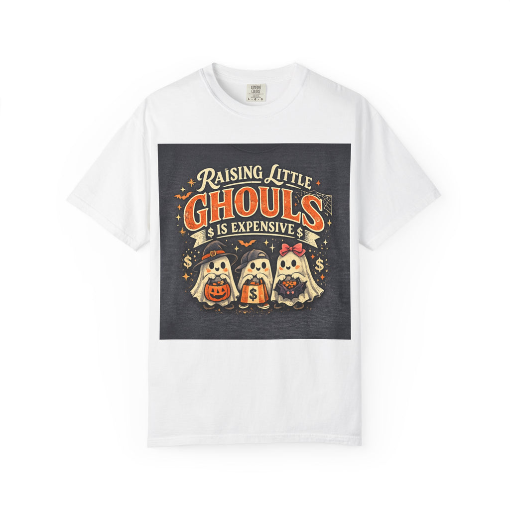 Halloween Kids Tee — "Raising Little Ghouls Is Expensive" Ghost Costume T-Shirt