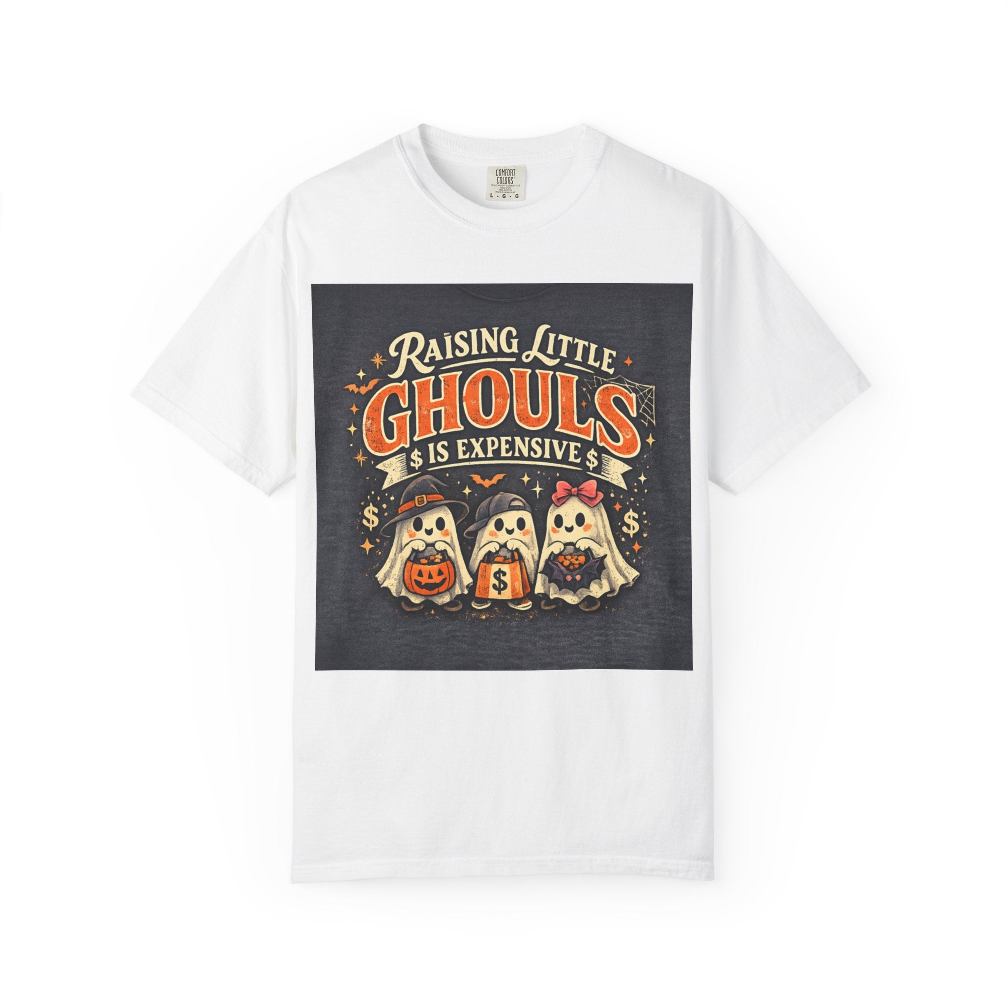 Halloween Kids Tee — "Raising Little Ghouls Is Expensive" Ghost Costume T-Shirt